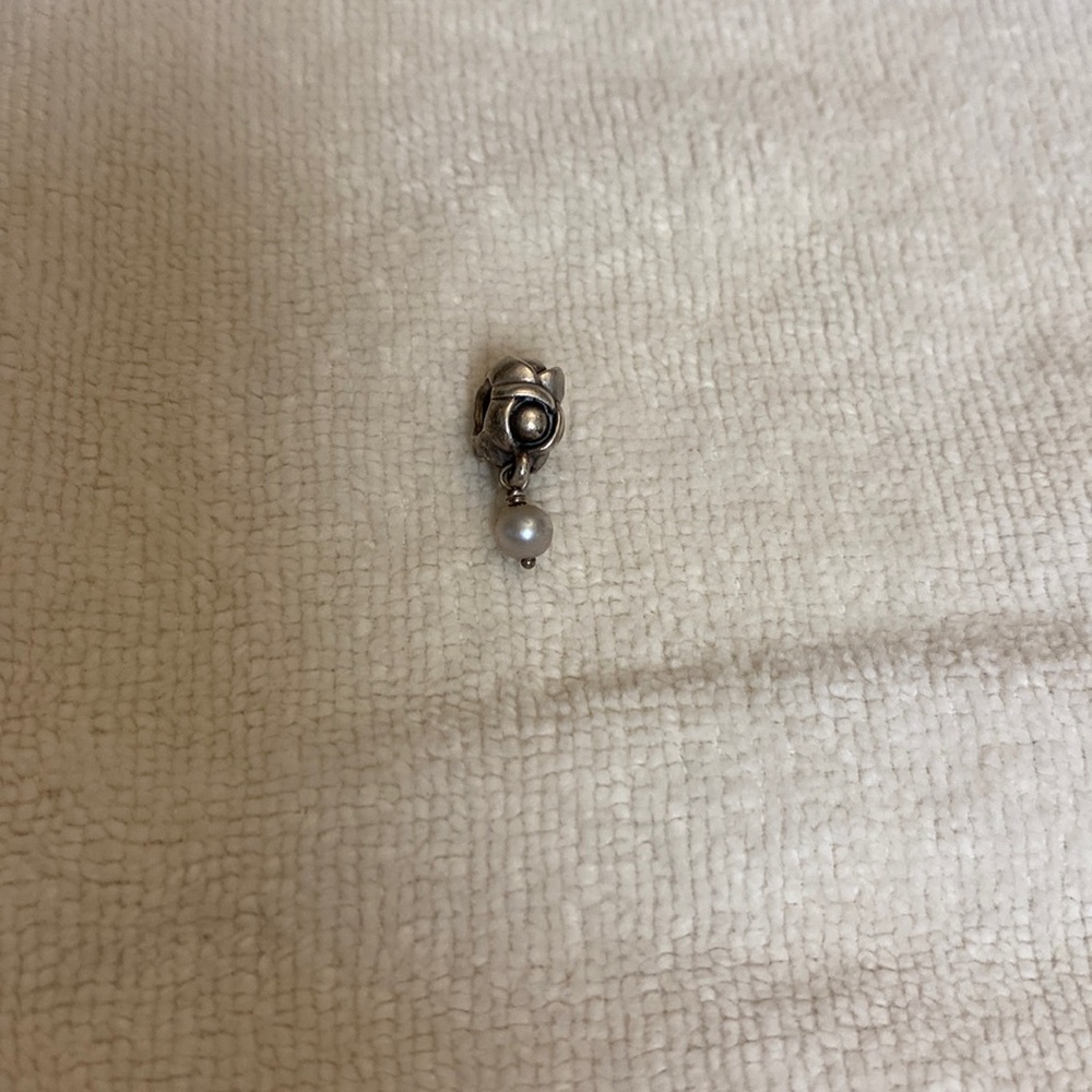 Pandora charm with hanging pearl